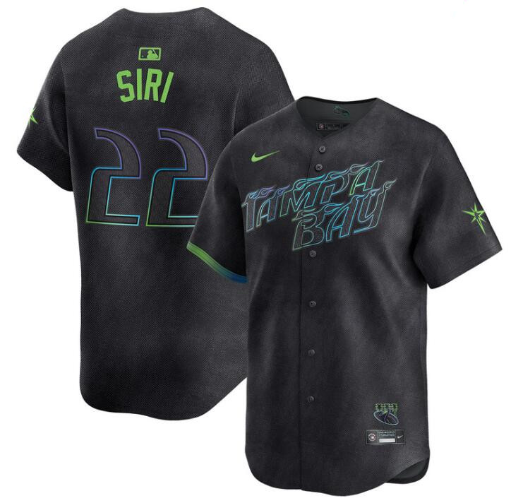 Men's Tampa Bay Rays #22 Jose Siri Charcoal 2024 City Connect Limited Stitched Baseball Jersey